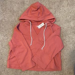 Loft Coral Cropped Hoodie